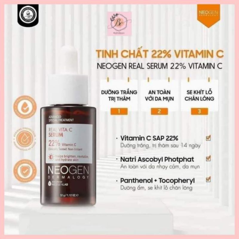 Serum sáng da Neogen Real Vita C Serum 30ml