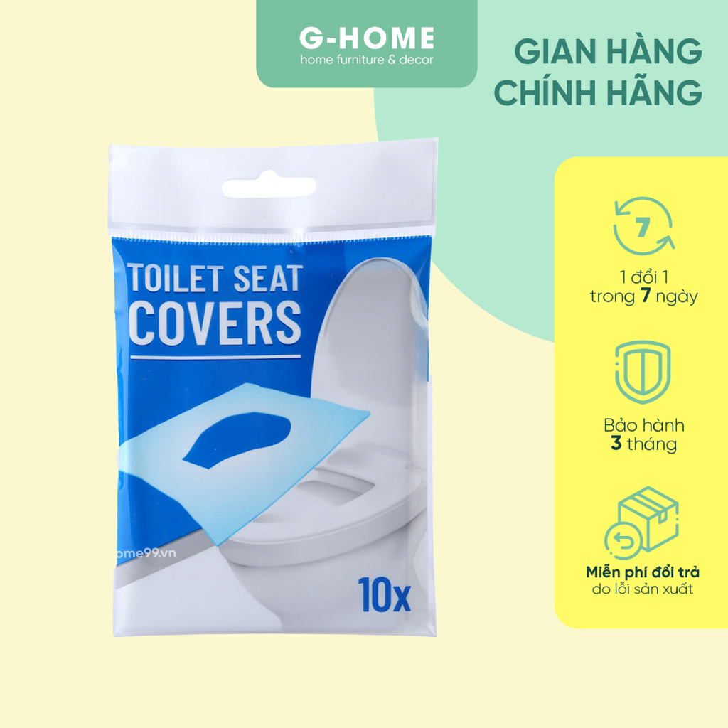 Giấy lót bồn cầu vệ sinh dùng 1 lần GHOME - Miếng Giấy Lót Bồn Cầu Tự Phân Hủy, Tiện Dụng, Bỏ Túi DL23M19