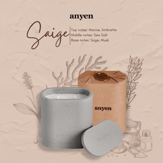 Saige - nến thơm (scent of wood sage & sea salt / hương xô thơm & muối biển)