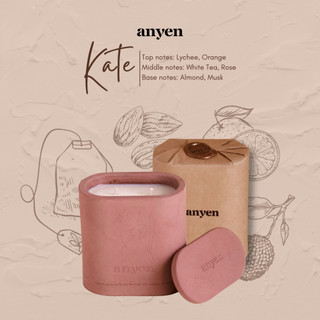Kate - nến thơm (scent of white tea & lychee / hương bạch trà & vải)