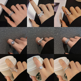 Nhẫn bạc titan đính đá cao cấp kiểu dáng thanh mảnh trẻ trung dành cho nữ - Jewelry3223store