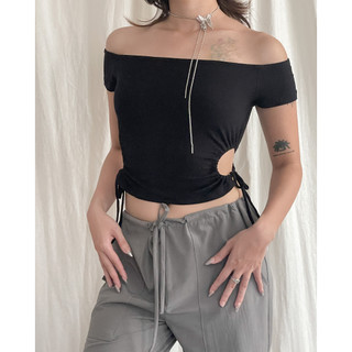 Áo khoét eo trễ vai - Holes Off Shoulder Top