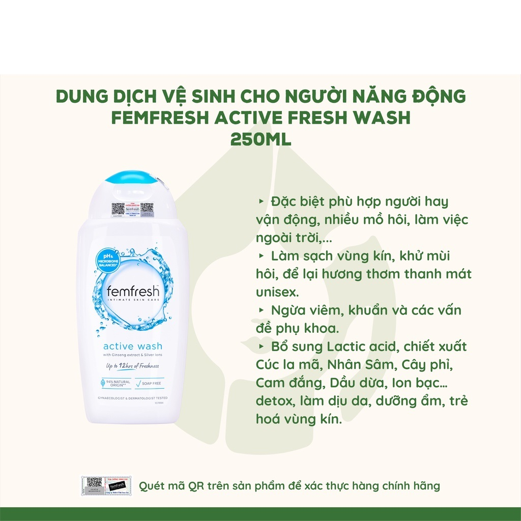 Dung dịch vệ phụ nữ Femfresh Daily Intimate Wash Anh Quốc 150ml/ 250ml