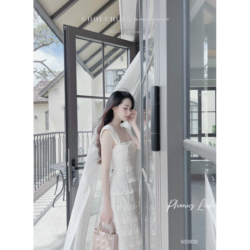 Váy đầm nữ ren cánh tiên phối hoạ tiết ren nổi siêu xinh