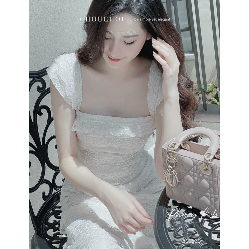 Váy đầm nữ ren cánh tiên phối hoạ tiết ren nổi siêu xinh