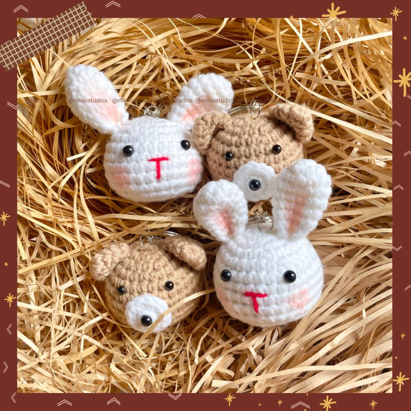 Móc khoá len handmade con thú dễ thương