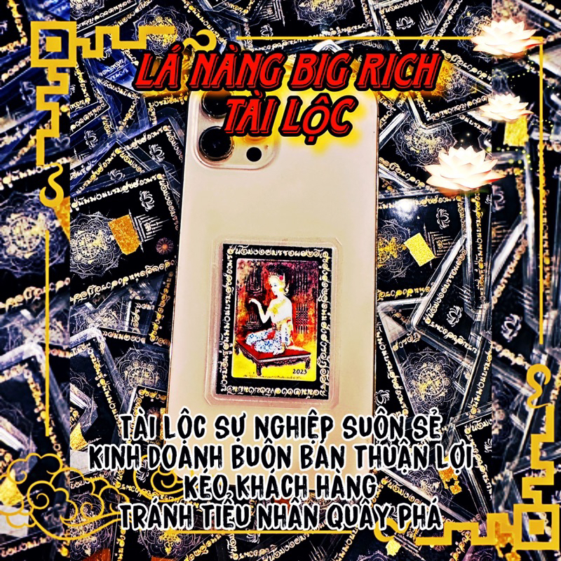 thiệp trang trí nàng big rich tài lộc