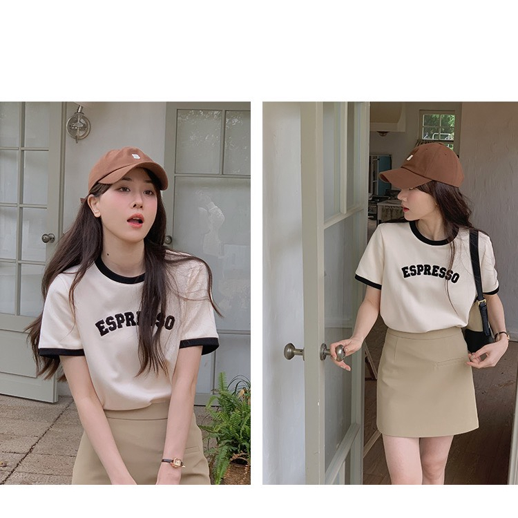 Áo baby tee DELIZ kiểu phông cổ tròn vải thun co dãn, Áo thun ngắn tay chất cotton FORM FIT ulzzang | BigBuy360 - bigbuy360.vn