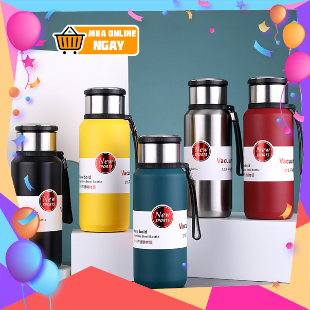 Bình Nước Giữ Nhiệt 1000ml / 1500ml Bằng Thép Không Gỉ Hai Lớp Kèm Đồ Lọc Dung Tích Lớn Happy Home 1977