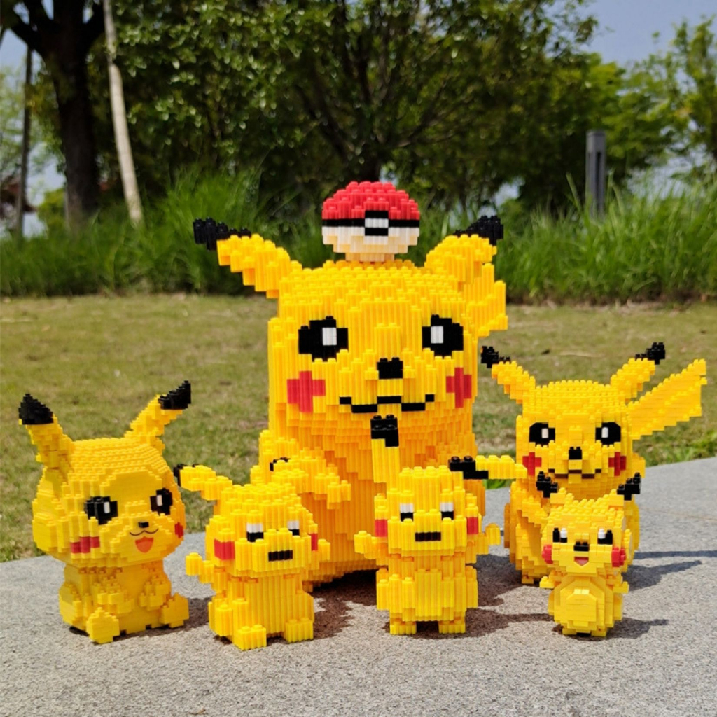 Pikachu Mô Hình Lắp Ghép Pikachu Luffy Ace Đồ Chơi Lắp Ráp Nhân Vật Hoạt Hình One Piece HCP Cho Bé