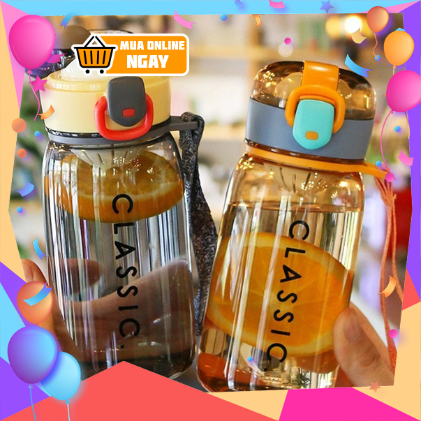 Bình Nước Thể Thao 500ml Bằng Nhựa Chống Rơi Cho Học Sinh Happy Home 1977