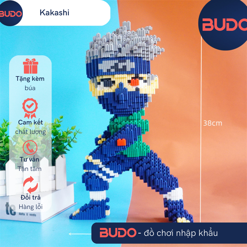 38cm le go siêu nhân naruto kakashi sasuke Đồ chơi Xếp hình lắp ráp mô hình nano 3d cỡ lớn bearbrick