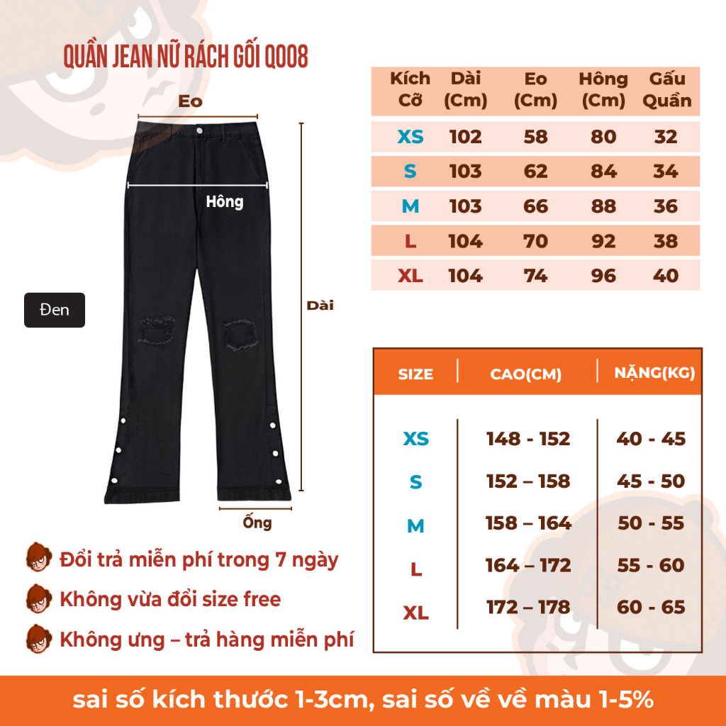 Quần Jean Nữ Rách Gối - Ống Đứng Thời Trang Hàn Quốc 2023 Q008 | BigBuy360 - bigbuy360.vn