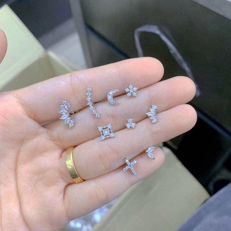 Bông Tai Đeo Tai Ở Vành Hoặc Lobe Bằng Thép Y Tế Không Rỉ