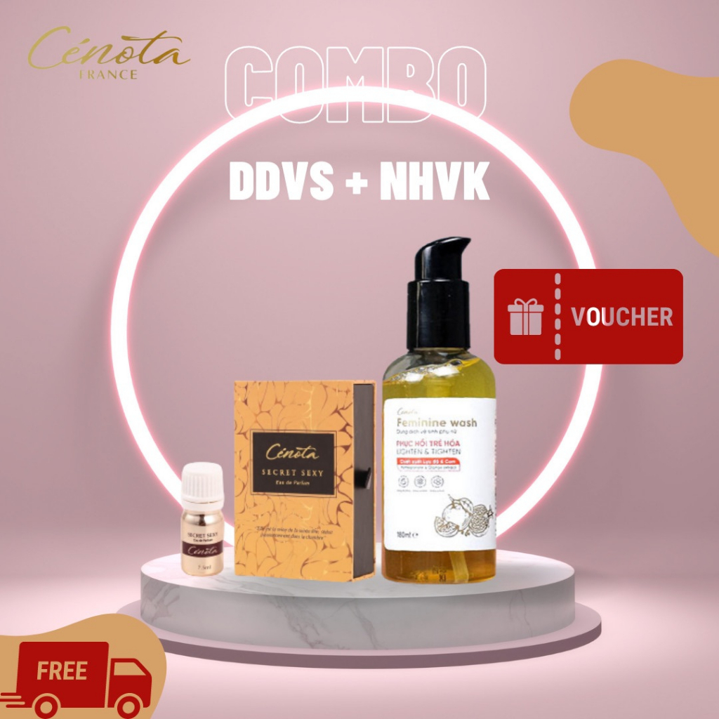 [Hàng Chính Hãng, che tên sản phẩm] Dung dịch vệ sinh phụ nữ Cenota 180ml TẶNG KÈM Nước hoa vùng kín Cenota SC200