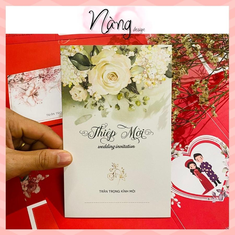 Thiệp cưới giá rẻ sang trọng đẹp phong cách vintage hàn quốc thiết kế viết tay NA01
