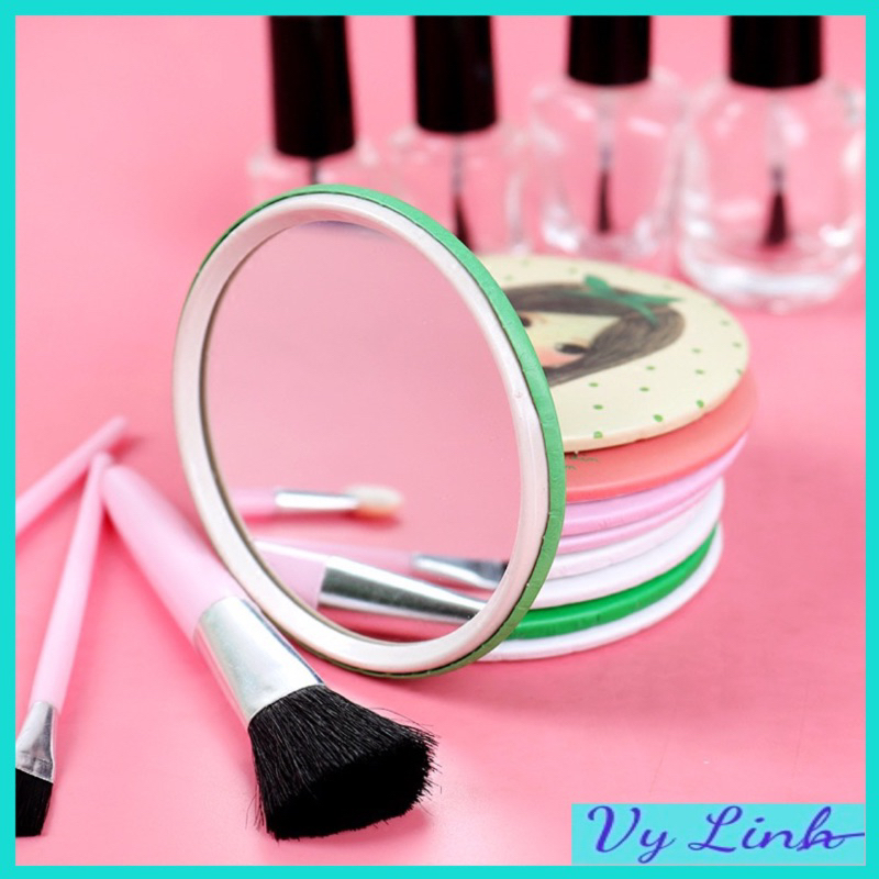 Gương mini cầm tay in hoạ tiết hàn quốc cute S005