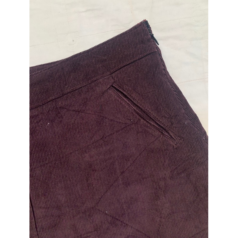 Chân váy chữ A V1304 size lớn cạp bản to chất nhung tăm không bạc 2hand Nhật si ảnh thật