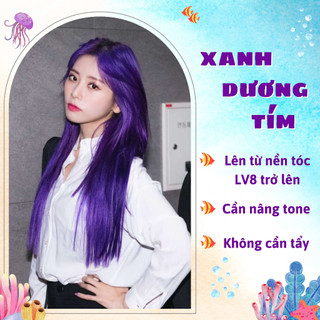 Thuốc nhuộm tóc màu xanh dương ánh tím - risu hair.
