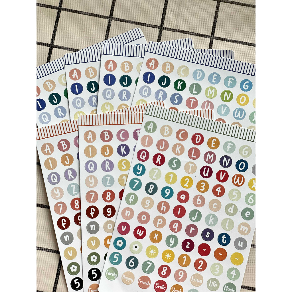 Sticker Alphabet - Sticker chữ cái, số và kí hiệu - Mina studio