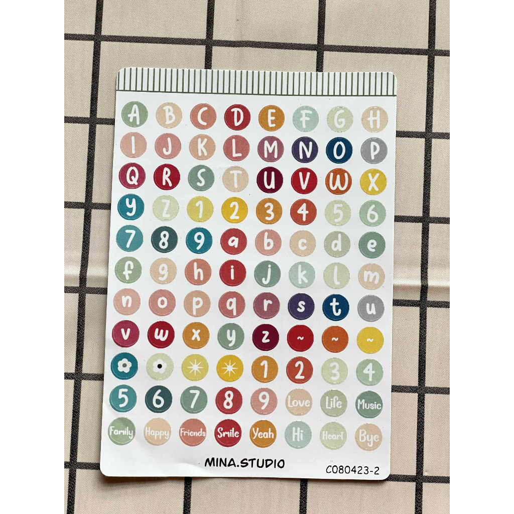Sticker Alphabet - Sticker chữ cái, số và kí hiệu - Mina studio