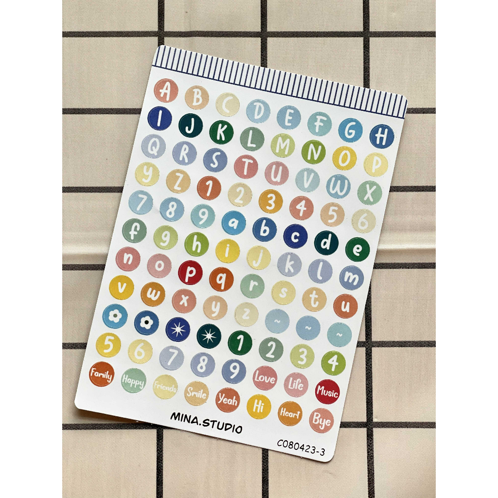 Sticker Alphabet - Sticker chữ cái, số và kí hiệu - Mina studio
