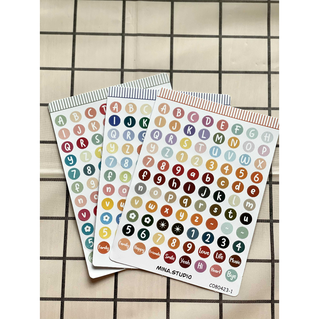 Sticker Alphabet - Sticker chữ cái, số và kí hiệu - Mina studio