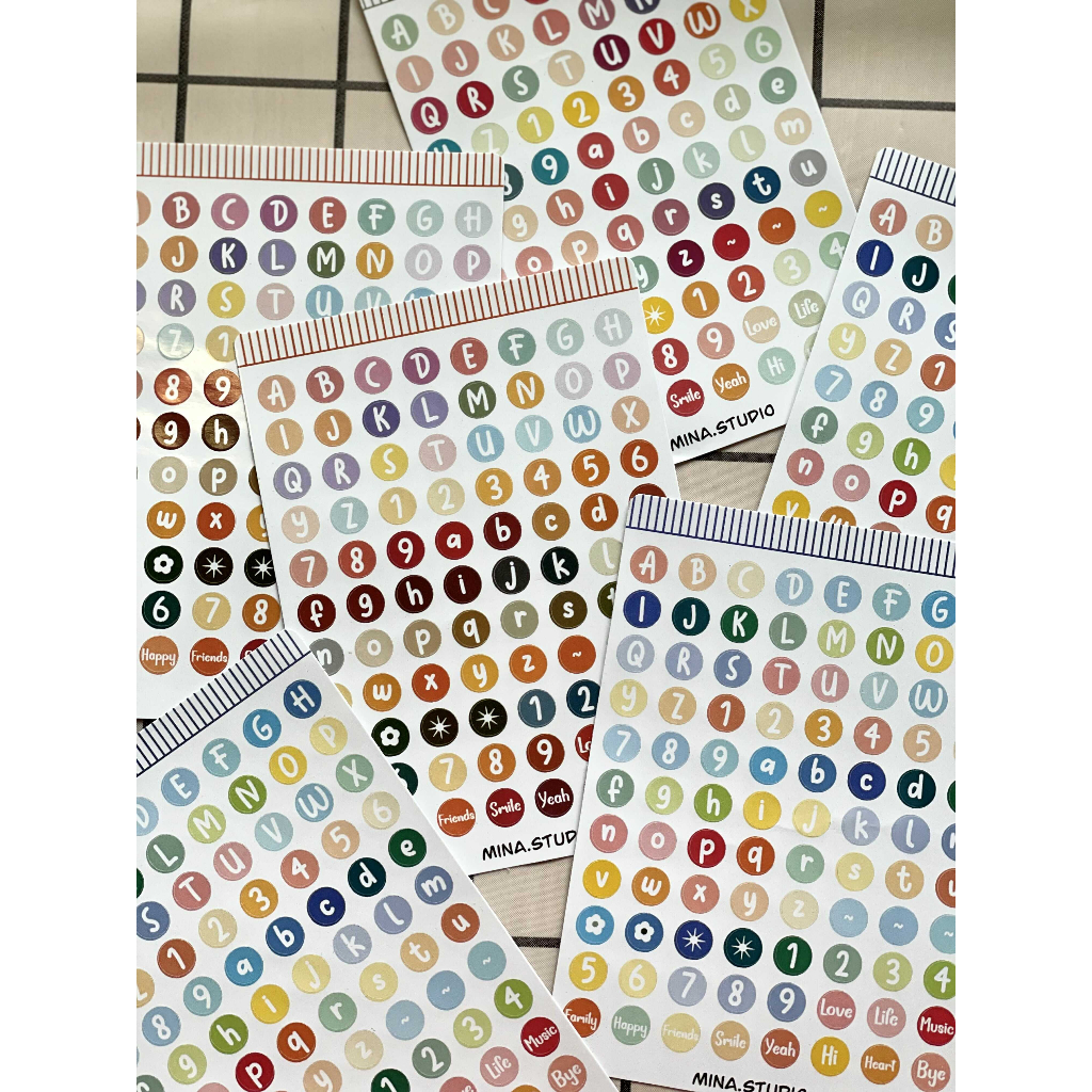 Sticker Alphabet - Sticker chữ cái, số và kí hiệu - Mina studio