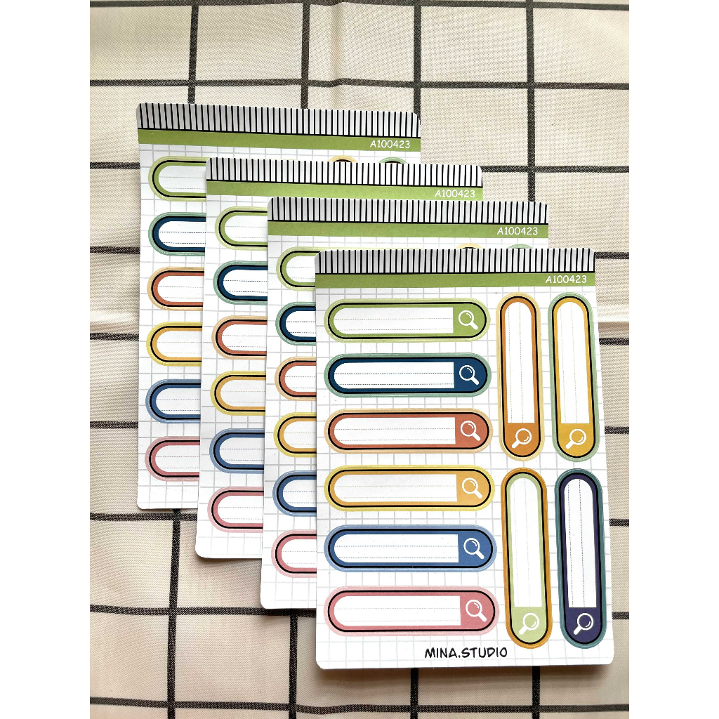 Sticker dán nhãn tên in tên theo yêu cầu thiết kế theo search từ khóa,  - Mina.studio