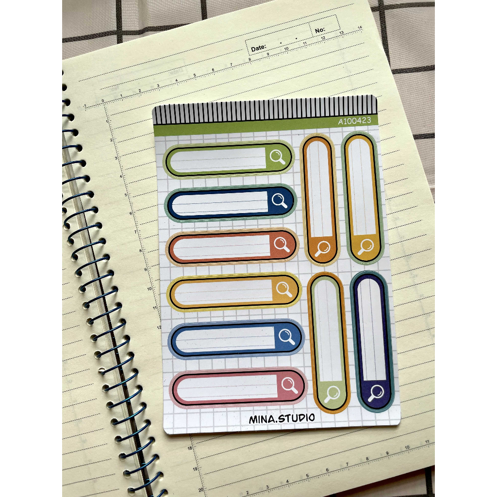 Sticker dán nhãn tên in tên theo yêu cầu thiết kế theo search từ khóa,  - Mina.studio