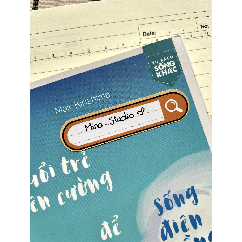 Sticker dán nhãn tên in tên theo yêu cầu thiết kế theo search từ khóa,  - Mina.studio