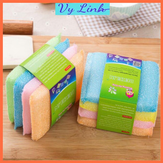 Bộ 4 miếng rửa chén xoong nồi , mút rửa chén chuyên dùng cho nhà bếp S010