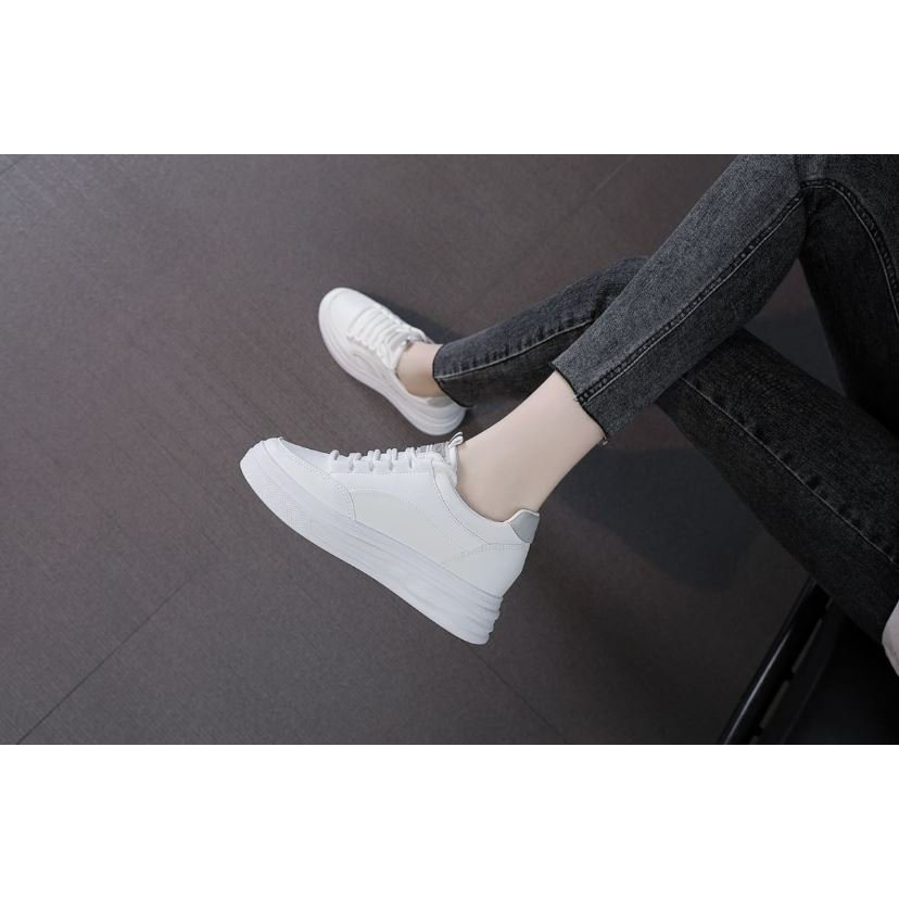 Giày độn đế nữ viền xanh-xám 2 màu cao cấp giày đế độn 7cm phong cách hàn quốc siêu êm chân