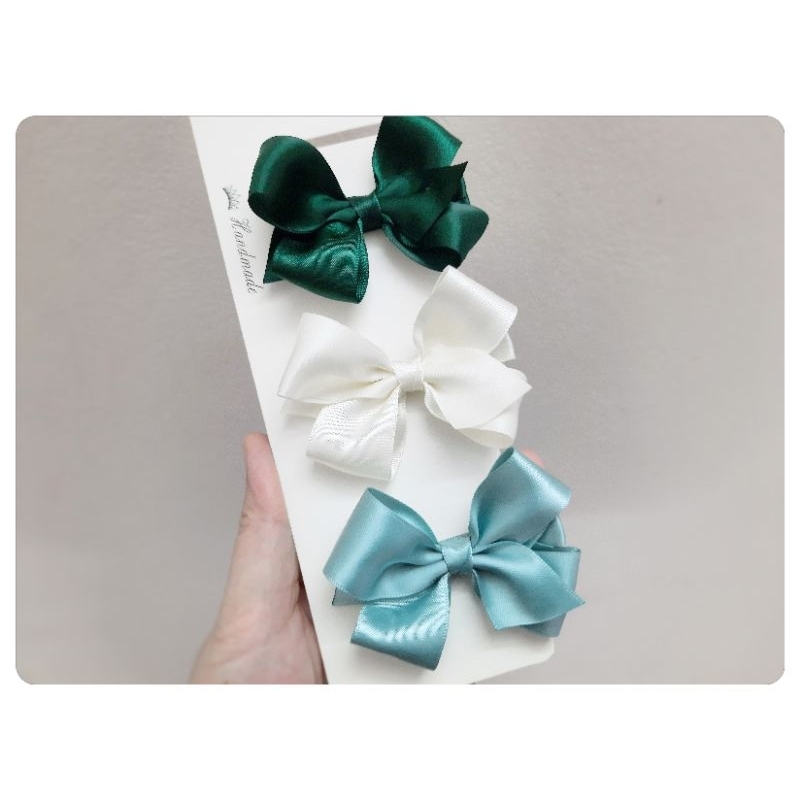 Set kẹp satin 3 màu cơ bản - Storm Hairbow