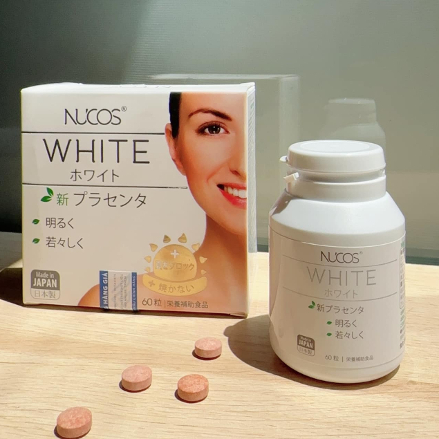 VIÊN UỐNG TRẮNG DA, NGĂN NGỪA LÃO HÓA, CHỐNG NẮNG NỘI SINH NUCOS WHITE HỘP 60 VIÊN NHẬT BẢN - 15661