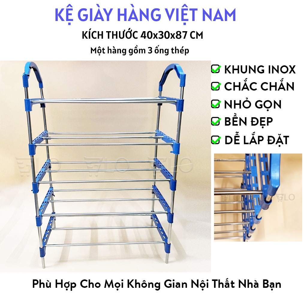 Kệ Để Giày Dép, Kệ Giày Dép 5 Tầng Inox Chắc Chắn