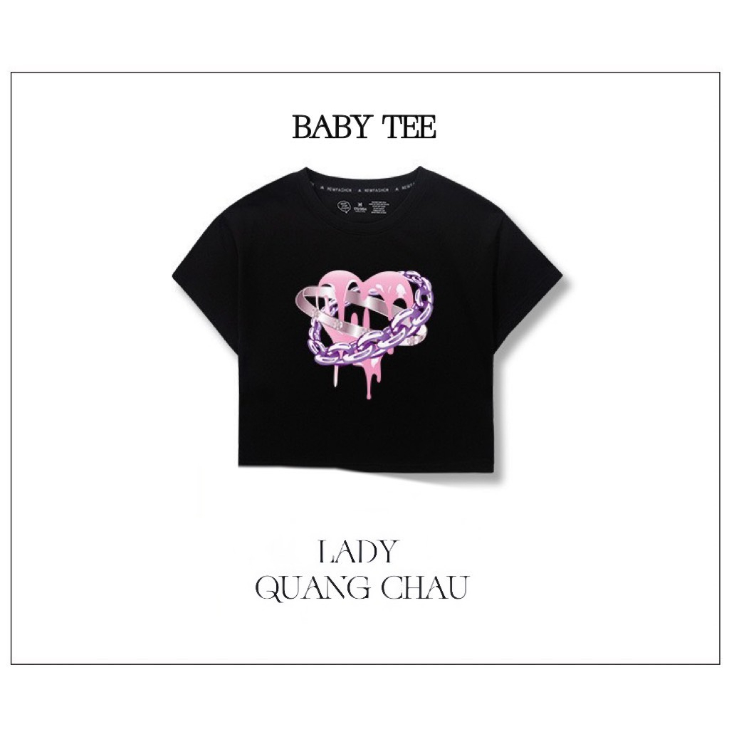 Áo thun baby tee nữ cộc tay, Áo phông quảng châu tay ngắn form rộng vải cotton tàu in hình cute dễ thương