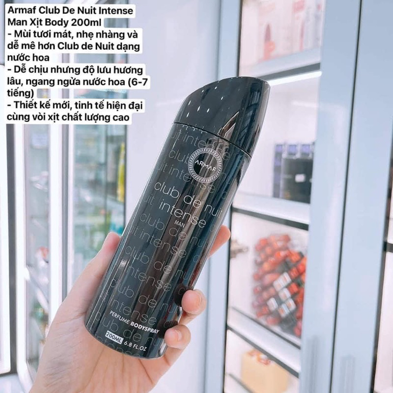 Xịt thơm toàn thân nước hoa ARMAF CLUB DE NUIT PERFUME BODY SPRAY 200ml For Man / Woman