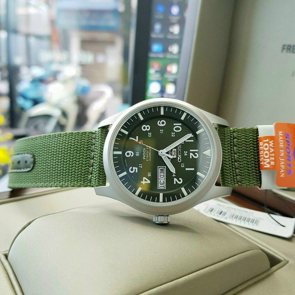 Đồng hồ cơ automatic SEIKO dây dù đẳng cấp sang trọng màu xanh