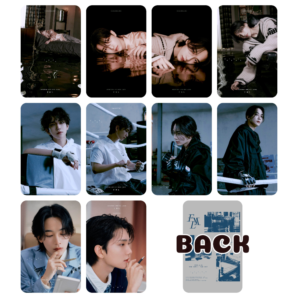 Set 5 card giấy bo góc in 2 mặt ảnh nhóm Seventeen - FML