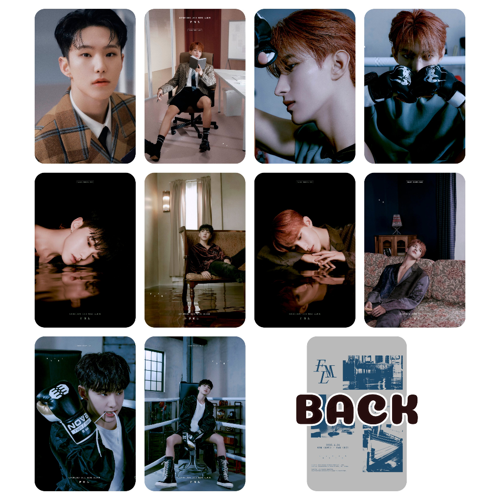 Set 5 card giấy bo góc in 2 mặt ảnh nhóm Seventeen - FML