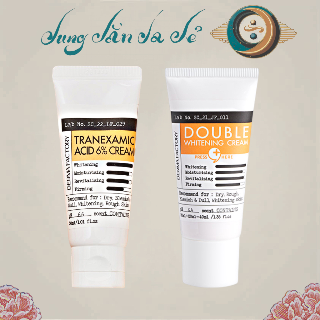 Kem Dưỡng Tranexamic Acid 6% Cream vs Double Whitening Cream Làm Sáng Da, Ngừa Thâm, Đồng Đều Màu Da