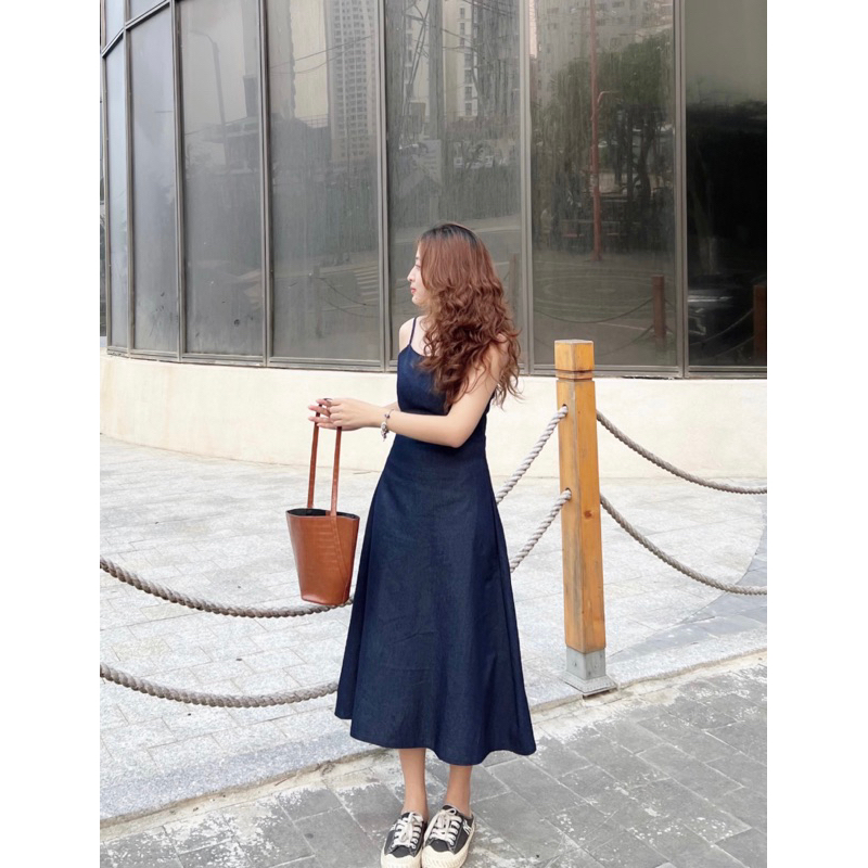 Calia dress - đầm dây denim thiết kế Ma Vie