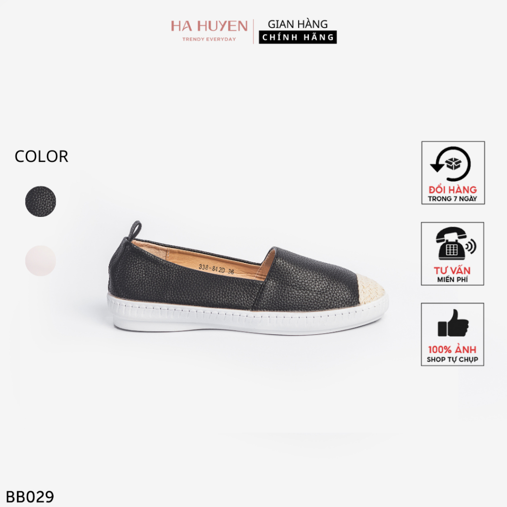 Giày slip on nữ Hà Huyền Shoes mũi len dáng thể thao, năng động - BB029