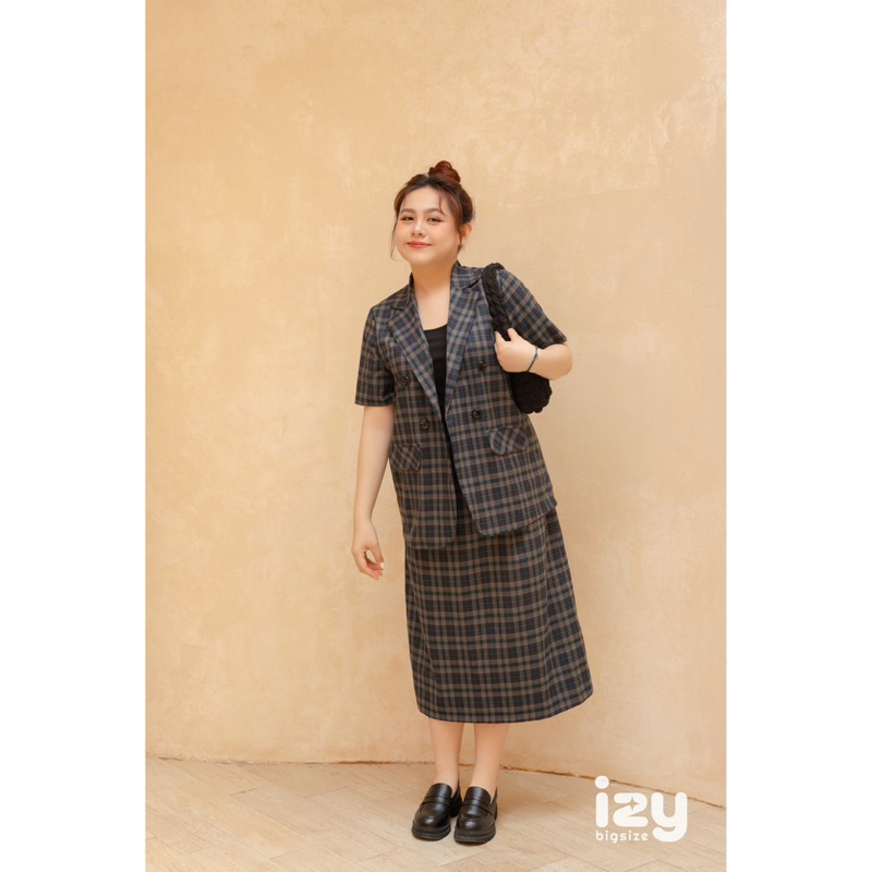 CHÂN VÁY DÀI BIGSIZE KẺ DÁNG A - 23CV02 - IZYBYNHI