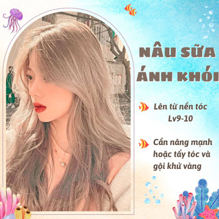 Kem nhuộm tóc màu nâu sữa ánh khói - risu hair.
