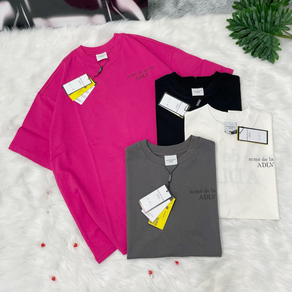 Áo thun ADLV Basic Hồng, Áo phông tay lỡ nam nữ Form rộng chất Cotton