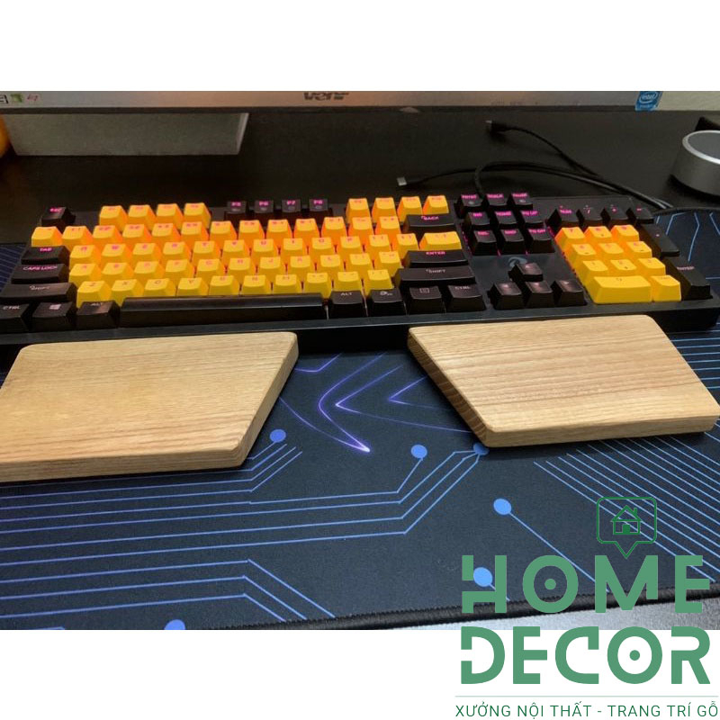 Kê tay bàn phím hai mảnh gỗ, kê tay hai mảnh gỗ tự nhiên HomeDECOR, Kích thước riêng vui lòng nhắn tin cho shop