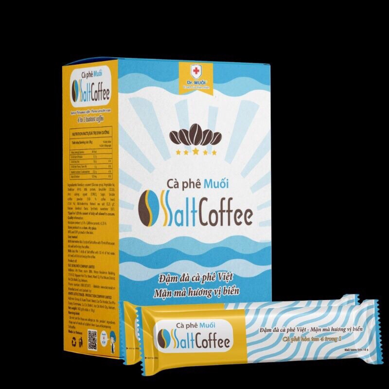 HỘP 9 GÓI CÀ PHÊ MUỐI - CÀ PHÊ HÒA TAN 4 IN 1 SALTCOFFEE