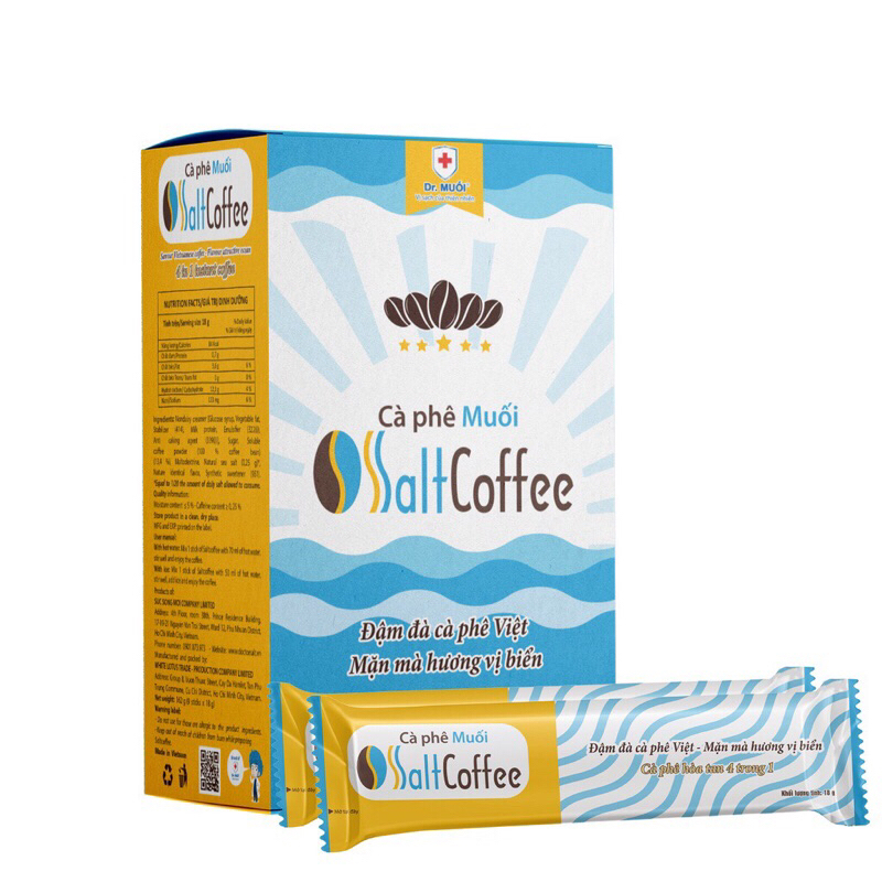 HỘP 9 GÓI CÀ PHÊ MUỐI - CÀ PHÊ HÒA TAN 4 IN 1 SALTCOFFEE